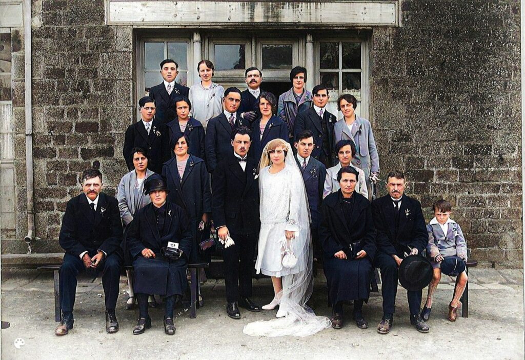 photo de mariage de mes grands-parents paternels à Brecé le 20 mai 1929